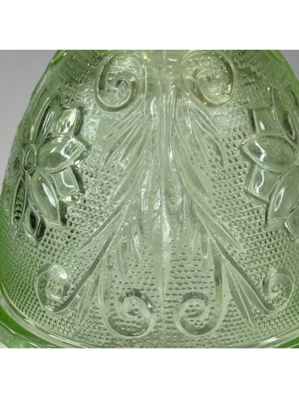 Tiara Indiana Glass Chantilly Green Fairy Lamp 2-pc Candleholder Decor Vtg 70s - Picture 12 of 16